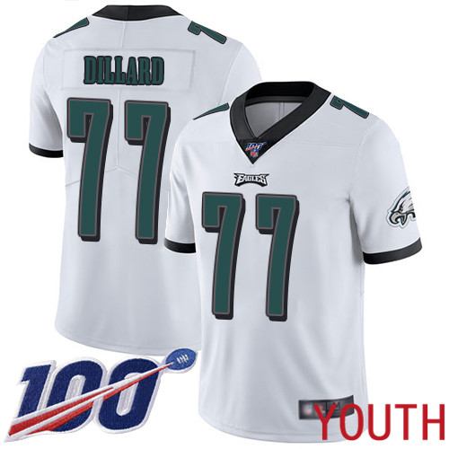 Youth Philadelphia Eagles #77 Andre Dillard White Vapor Untouchable NFL Jersey Limited Player Season->nfl t-shirts->Sports Accessory